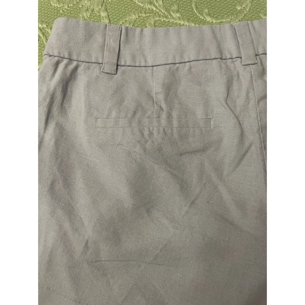 J.Crew Scalloped Hem Shorts Women's Size 4  Linen‎ Blend Pull On Casual Purple